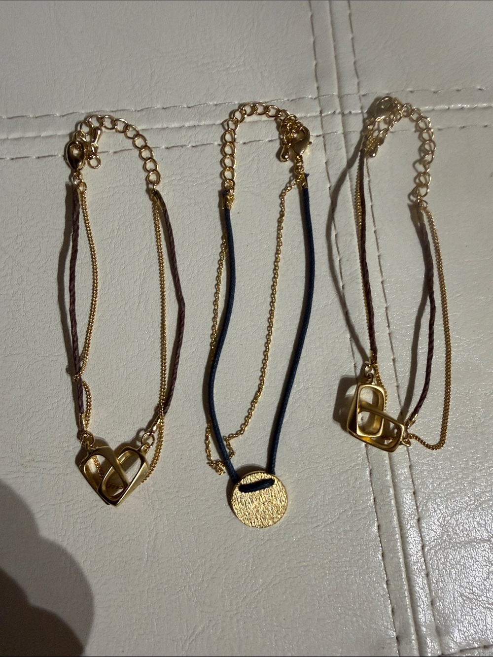 Gold-Tone Heart & Disc Layered Bracelets - Set of 3